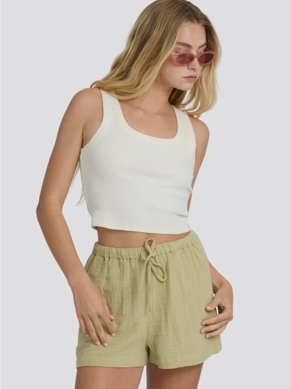 NWT Billabong Rerun Knit Ribbed Crop Tank Top - Size Small